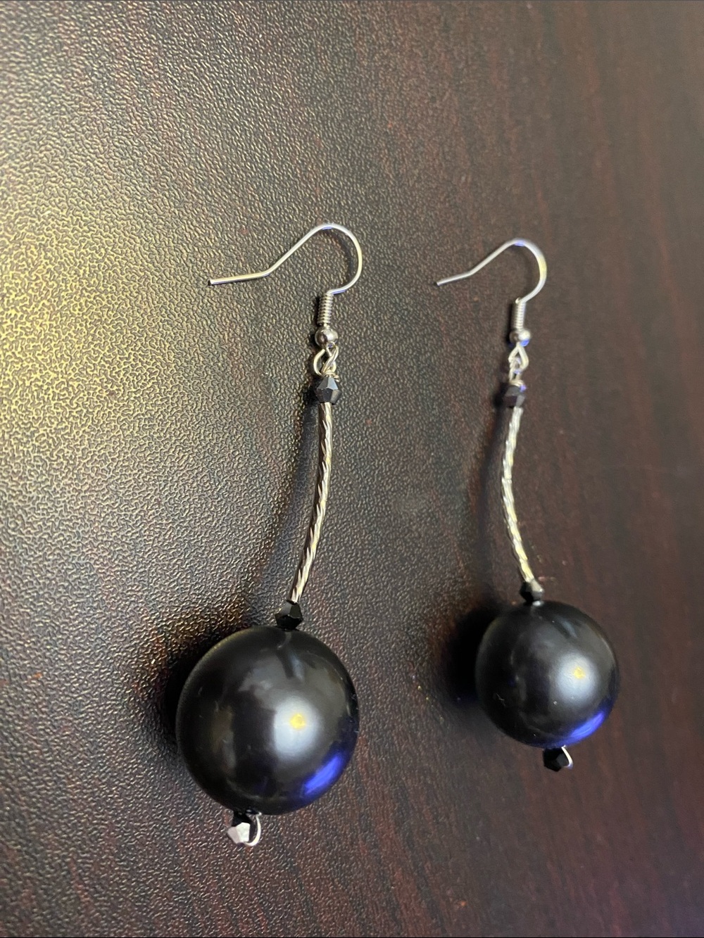Elegant Black Pearl Drop Earrings - Women Jewelry